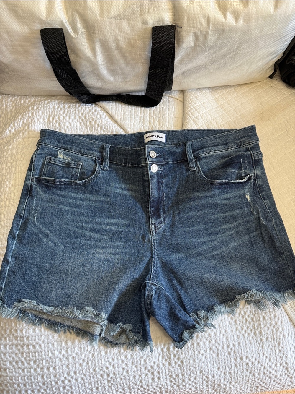 Studio Distressed Blue Denim Cutoff Shorts
